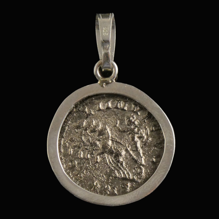 Silver Pendant with Roman Coin of Probus – Sol in Quadriga, Rare Bust Variant