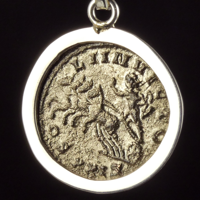 Silver Pendant with Roman Coin of Probus – Sol in Quadriga, Rare Bust Variant