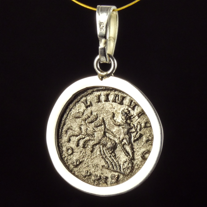 Silver Pendant with Roman Coin of Probus – Sol in Quadriga, Rare Bust Variant