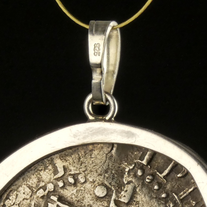 Silver pendant with Spanish 8 Reales cob coin