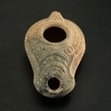 Holy Land, ancient Roman Beit-Nattif decorated oil lamp