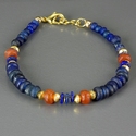 Bracelet with Roman blue glass, lapis and carnelian beads