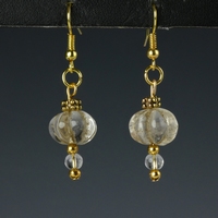 Earrings with ancient rock crystal melon beads