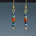 Earrings with Egyptian faience, carnelian, glass beads