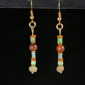 Earrings with Egyptian faience, carnelian, glass beads