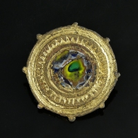 Roman bronze gilded disc brooch