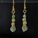 Earrings with Egyptian faience and melon beads