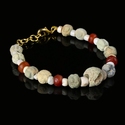 Bracelet with Egyptian faience, stone and carnelian beads