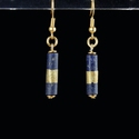 Earrings with Egyptian gold wrapped lapis lazuli beads