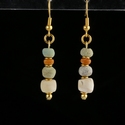 Earrings with Egyptian faience, shell and glass beads