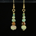 Earrings with Egyptian faience and carnelian beads
