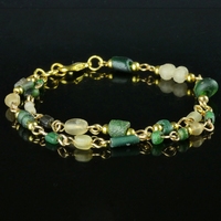 Bracelet with Roman green and semi-translucent glass beads