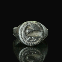 Medieval bronze seal ring