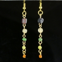 Earrings with Roman multicoloured glass beads