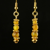 Earrings with Roman amber colour glass beads