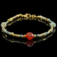 Bracelet with Egyptian faience and carnelian beads