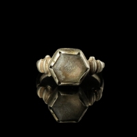 Renaissance silver ring with glass cabochon