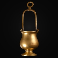 Antique brass Holy Water Vessel with swing handle