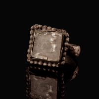 Late Roman - early Byzantine silver ring with glass inlay