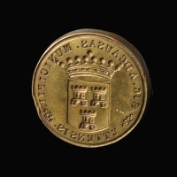 Antique Dutch brass seal matrix of the Municipality of Etten (Etten-Leur)