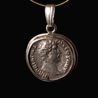 Silver pendant with Roman coin of Hadrian