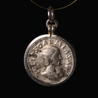 Silver pendant with Roman coin of Empress Julia Soaemias, mother of Elagabalus