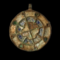 Migration Period, Visigothic copper and glass pendant