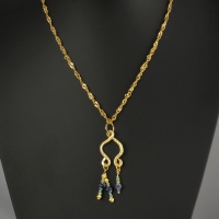 Necklace with Roman blue and turquoise glass beads