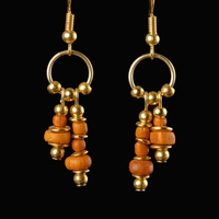 Earrings with Roman orange glass beads