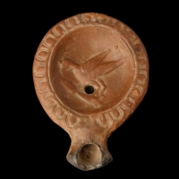 Roman terracotta oil lamp with Bird