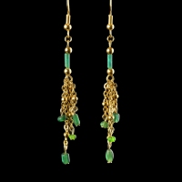 Earrings with Roman green glass beads