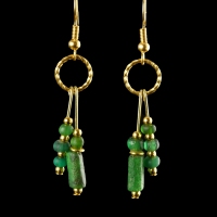 Earrings with Roman green glass beads
