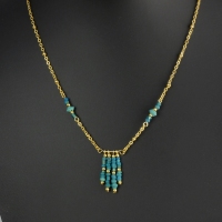 Necklace with Roman turquoise glass beads