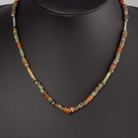 Necklace with Egyptian faience and carnelian beads