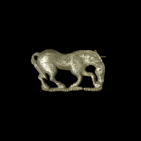 Ancient Roman silver horse fibula