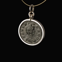 Silver pendant with Roman coin of Ulpia Severina, wife of Aurelian