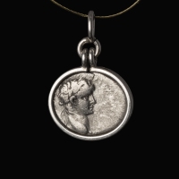 Silver pendant with Roman coin of Nero, hemidrachm