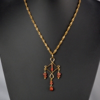 Necklace with Roman red glass beads
