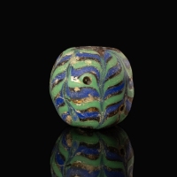 Medieval Viking trailed glass bead