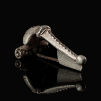 Ancient Roman silver decorated bow fibula