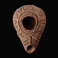 Late Roman to Early Byzantine Oil Lamp with Inscription 'The Light of Christ Shines for All'