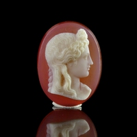 Italy, hand carved carnelian cameo, possibly Angelo or Nicolo Amastini