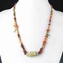 Necklace with Egyptian and Roman glass and coral beads
