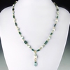 Necklace with Roman green & turquoise glass and shell beads