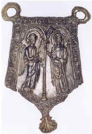 Medieval pewter pilgrim badge from Santiago de Compostella (scallop)