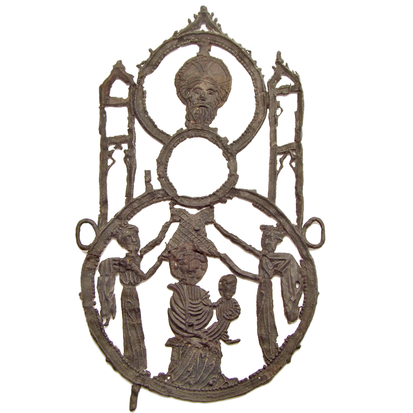 Aachen mirror badge, 1400-1450, pewter