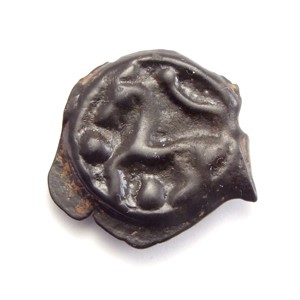 Northwest Gaul, Celtic billon potin, stylized horse galloping left